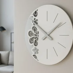 Orologi Da Parete Moderni-Selezionato da Mazzolaluce Big merletto orologio da parete legno bianco grigio