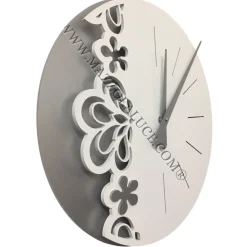 Orologi Da Parete Moderni-Selezionato da Mazzolaluce Big merletto orologio da parete legno bianco grigio