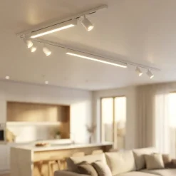 Illuminazione A Binario-Selezionato da Mazzolaluce Binario angolare con spot orientabili monofase bianco modulo led 3000k