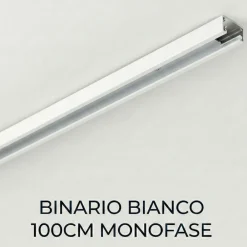 Illuminazione A Binario-Selezionato da Mazzolaluce Binario monofase 1mt bianco con tappo e connettore