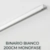Illuminazione A Binario-Selezionato da Mazzolaluce Binario 2mt monofase bianco con connettore e tappo