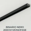 Illuminazione A Binario-Selezionato da Mazzolaluce Binario 2mt monofase nero con connettore e tappo