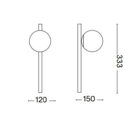 Applique Da Parete-Ideal Lux Binomio ap1 applique oro ottone moderna