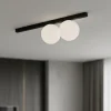 Plafoniere Moderne-Ideal Lux Binomio pl2 plafoniera nera sfere vetro