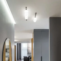 Plafoniere Moderne-Ideal Lux Binomio pl2 plafoniera nera sfere vetro