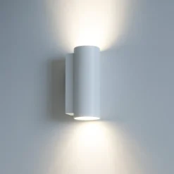 Applique Da Parete-Linea Light Birba applique da parete doppia luce metallo bianco cilindrica