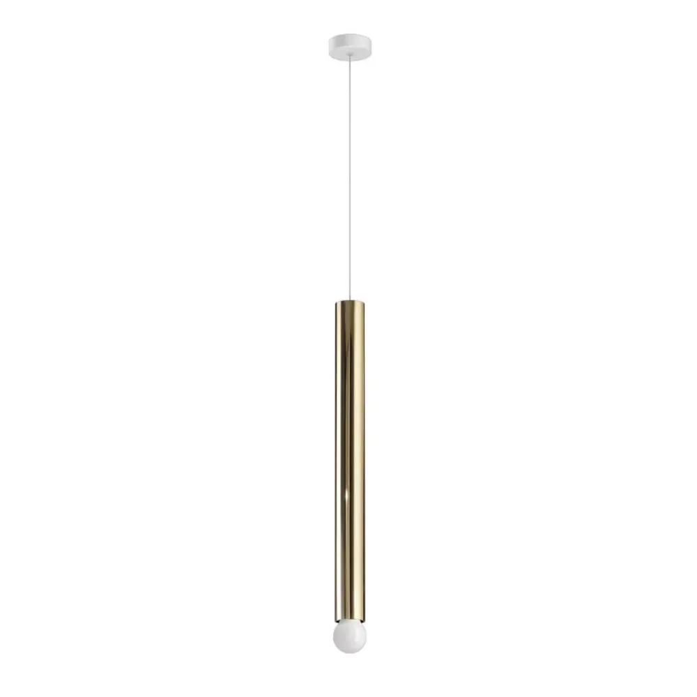Lampade A Sospensione-Linea Light Birba lampada a sospensione cilindro oro lucido e27