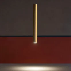 Lampade A Sospensione-Linea Light Birba lampada a sospensione cilindro oro h60 cm gu10