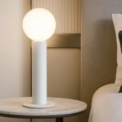 Abat Jour-Linea Light Birba tab abat-jour lampada da comodino bianca moderna
