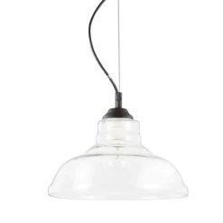 Lampade A Sospensione-Ideal Lux Bistro sp1 plate lampada a sospensione vetro trasparente