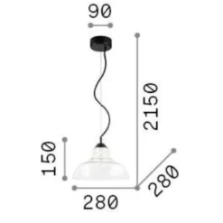 Lampade A Sospensione-Ideal Lux Bistro sp1 plate lampada a sospensione vetro trasparente
