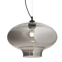 Lampadari Moderni-Ideal Lux Bistro' sp1 round lampadario vintage vetro grigio fumo