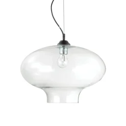 Lampadari Cucina-Ideal Lux Bistro' sp1 round lampadario da cucina vetro trasparente