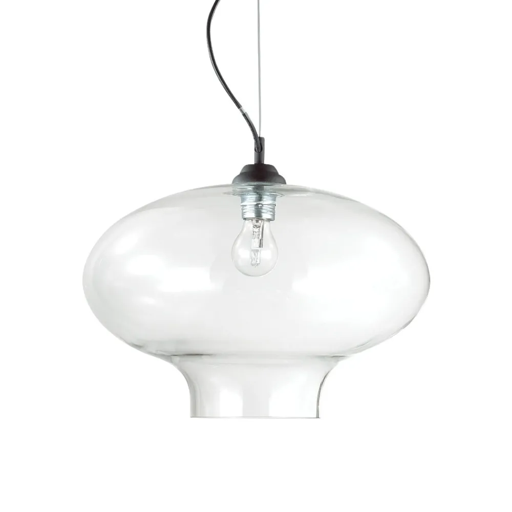 Lampadari Cucina-Ideal Lux Bistro' sp1 round lampadario da cucina vetro trasparente