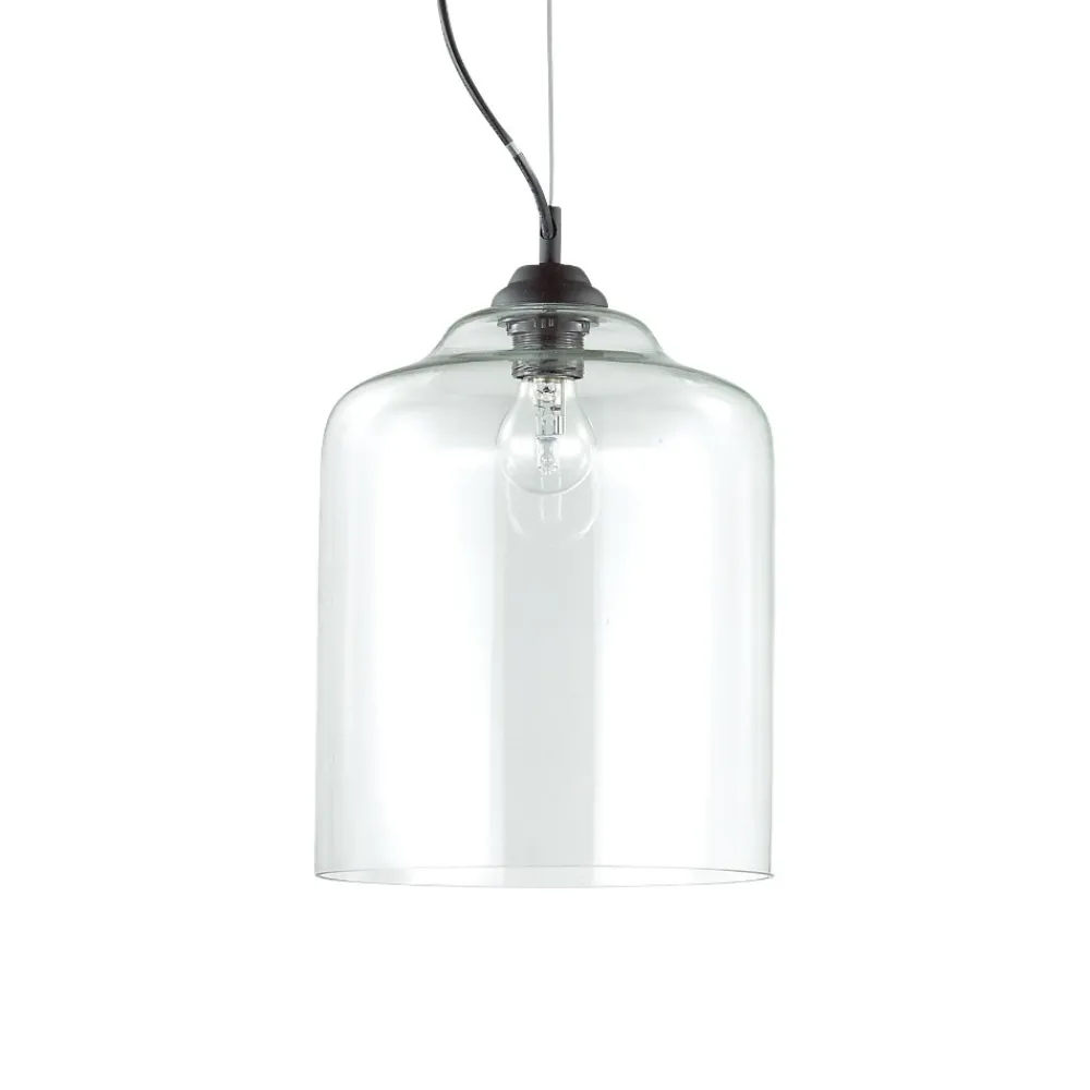 Lampade A Sospensione-Ideal Lux Bistro' sp1 square lampada a sospensione vetro trasparente