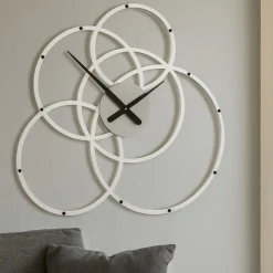 Orologi Da Parete Moderni-Selezionato da Mazzolaluce Black hole bianco grigio orologio da parete moderno cerchi 59x56