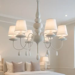 Lampadario Camera Da Letto-Ideal Lux Blanche sp6 lampadario per camera da letto bianco 6 luci shabby chic