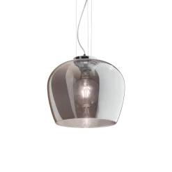 Lampadari Cucina-Ideal Lux Blossom sp1 lampadario per cucina boccia vetro fume