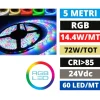 Strisce Led-Selezionato da Mazzolaluce Bobina 5mt strip led rgb 24vdc 14,4w-mt cri85