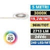 Strisce Led-Gea Luce Bobina 5mt strip striscia led smd 2835 24v dc 3000k