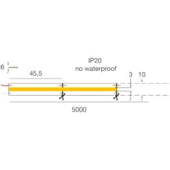 Strisce Led-Gea Luce Bobina 5 mt striscia led cob 24v dc 3000k 15w-mt