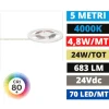Strisce Led-Gea Luce Bobina 5mt striscia led 4,8w-mt 4000k 24vdc