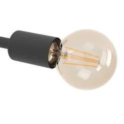 Plafoniere Moderne-Eglo Bocadella 1 plafoniera moderna nera 9 luci per salotto