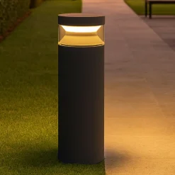 Lampioni Da Giardino-Ideal Lux Boeing pt h040 lampione basso antracite ip65 led