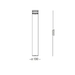 Lampioni Da Giardino-Ideal Lux Boeing pt h100 lampione da esterno nero led 14w 3000k