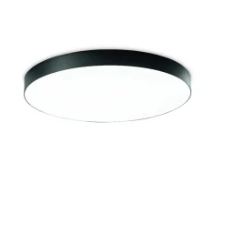 Plafoniere Moderne-Ondaluce Boiler plafoniera rotonda led cct 3000k+4000k nera 80cm