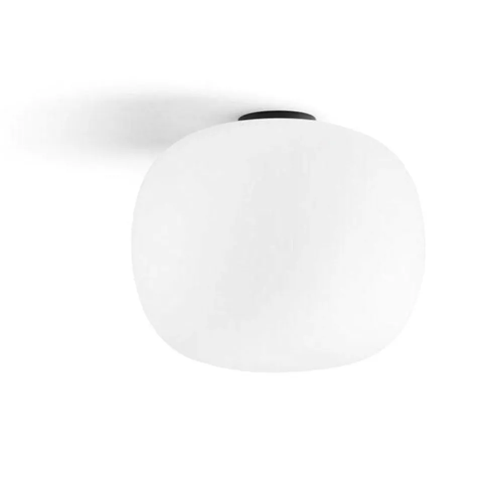 Plafoniere Moderne-Miloox Bombo plafoniera nera cucina moderna vetro bianco