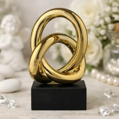 Soprammobili Moderni-Bongelli Preziosi Bomboniera soprammobile nodo scultura oro nero