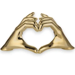 Soprammobili Moderni-Bongelli Preziosi Bomboniera mini scultura mani cuore oro