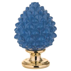 Soprammobili Moderni-Bongelli Preziosi Bomboniera pigna siciliana di ceramica blu oro