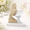 Soprammobili Moderni-Bongelli Preziosi Bomboniera scultura bacio stilizzato nocciola bianco