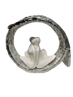 Soprammobili Moderni-Bongelli Preziosi Bomboniera scultura moderna coppia vortice argento