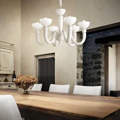 Lampadari Moderni-Ideal Lux Bon bon sp8 lampadario bianco