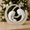 Presepi Di Natale-Bongelli Preziosi Bongelli prezione statuina presepe natalizio gesso bianco e nocciola stella argentata