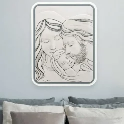 Capezzali-Bongelli Preziosi capezzale sacra famiglia grigio 30x38 con contrasto