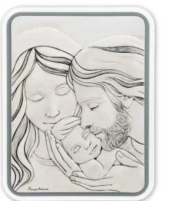 Capezzali-Bongelli Preziosi capezzale sacra famiglia grigio 30x38 con contrasto