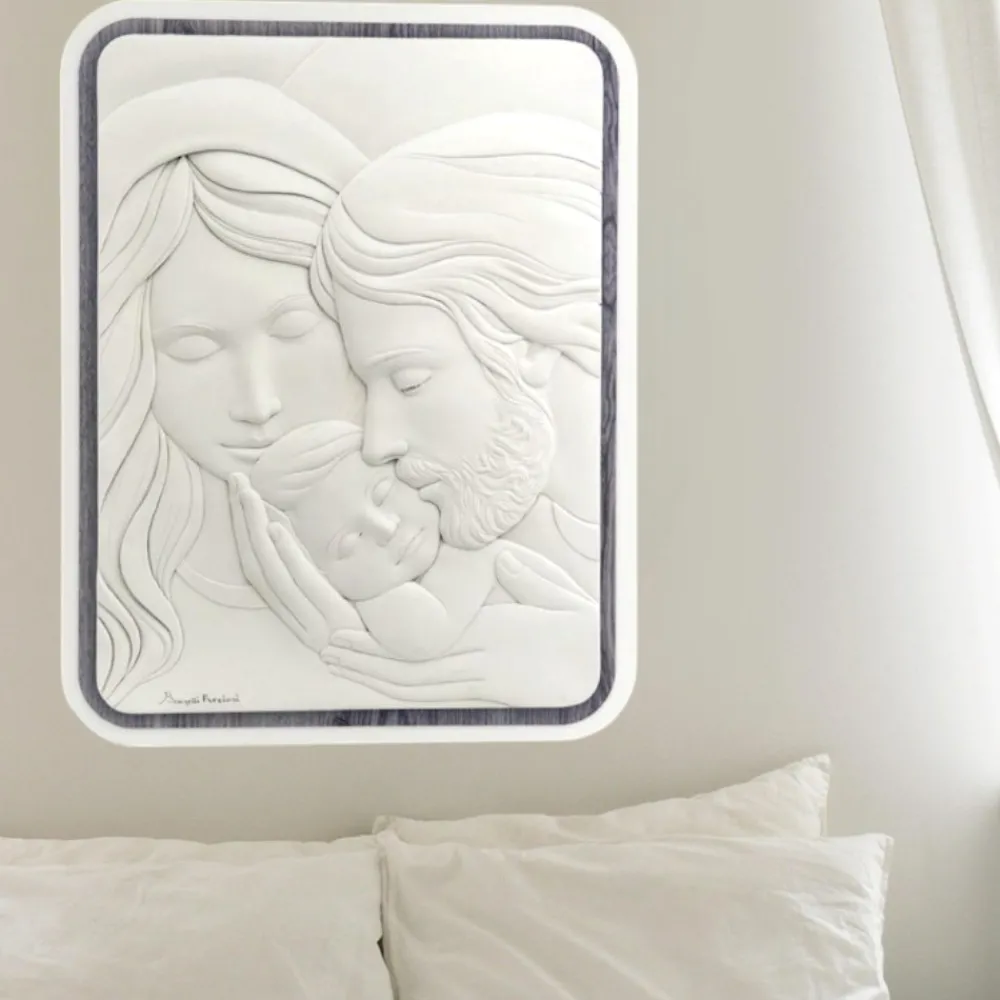 Capezzali-Bongelli Preziosi capezzale 30x38 capoletto sacra famiglia grigio