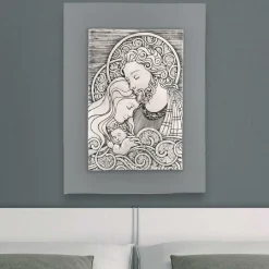 Capezzali-Bongelli Preziosi capezzale 30x40 quadretto sacra famiglia grigio