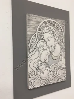 Capezzali-Bongelli Preziosi capezzale 30x40 quadretto sacra famiglia grigio