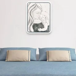Capezzali-Bongelli Preziosi capezzale capoletto moderno 30x38 maternita grigio