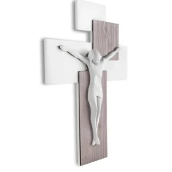 Crocifissi Da Parete-Bongelli Preziosi crocifisso da parete 60x40 moderno rovere