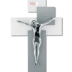 Crocifissi Da Parete-Bongelli Preziosi crocifisso da parete 17x12 grigio cristo argento