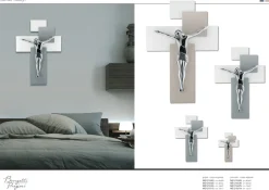 Crocifissi Da Parete-Bongelli Preziosi crocifisso da parete 60x40 moderno argentato grigio