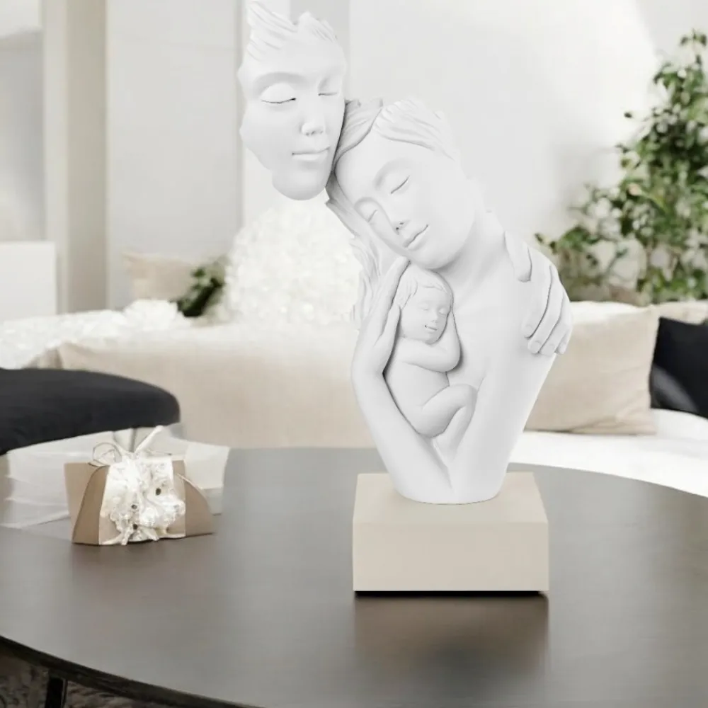 Soprammobili Moderni-Bongelli Preziosi famiglia da tavolo scultura h39 base nocciola