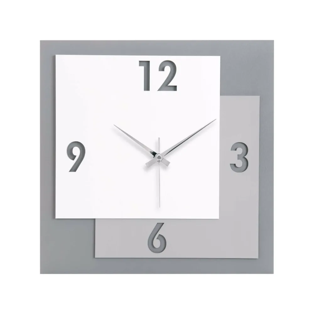 Orologi Da Parete Moderni-Bongelli Preziosi orologio da parete moderno bianco grigio