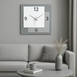 Orologi Da Parete Moderni-Bongelli Preziosi orologio da parete moderno bianco grigio
